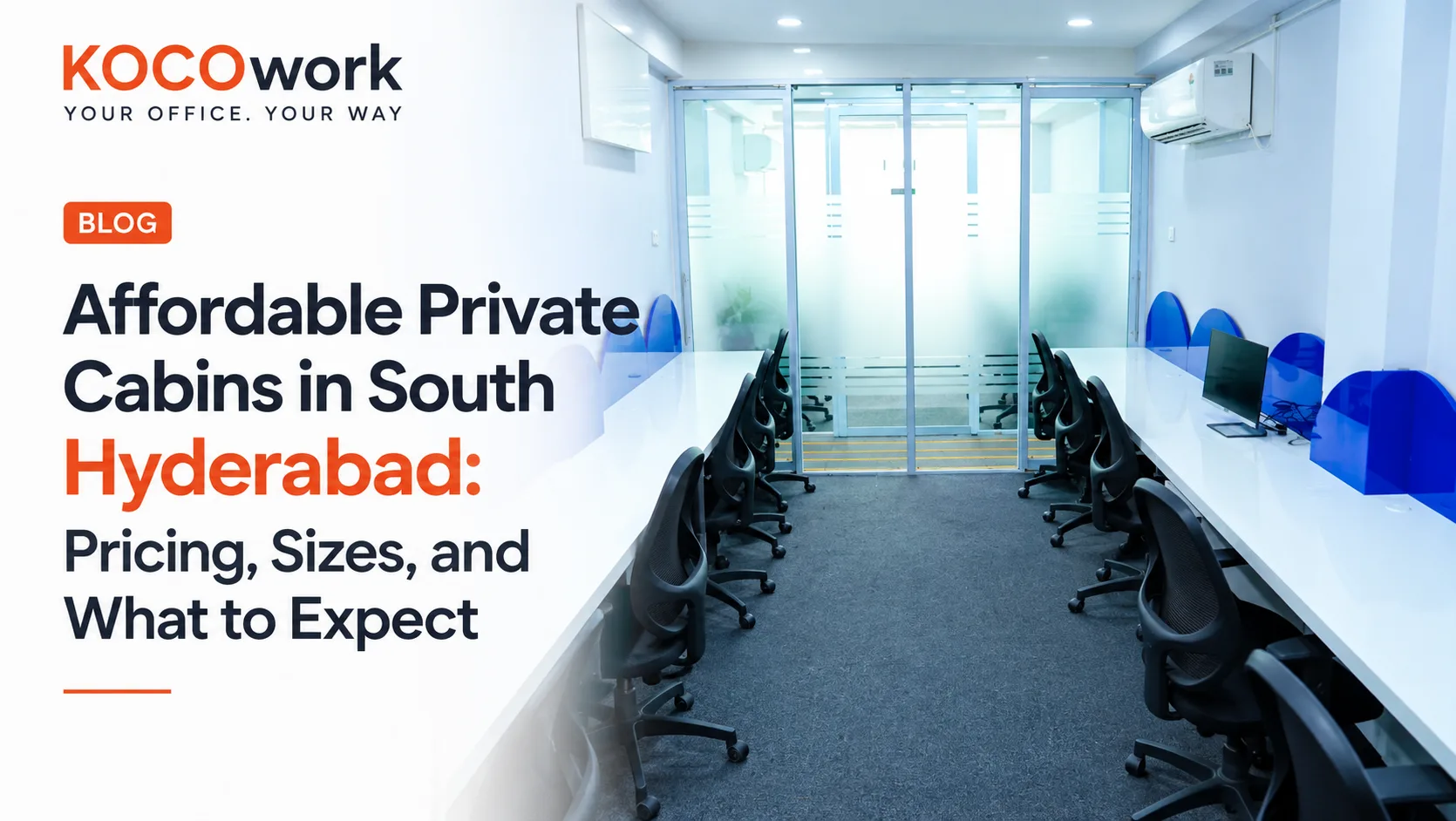 Affordable private cabins in South Hyderabad, KOCOwork blog hero graphic