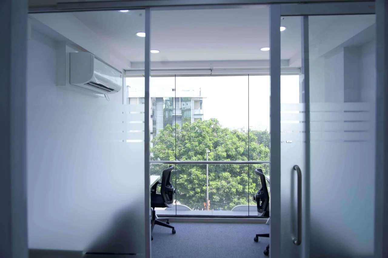 A day pass workspace at KOCOwork in Hyderabad with a balcony view