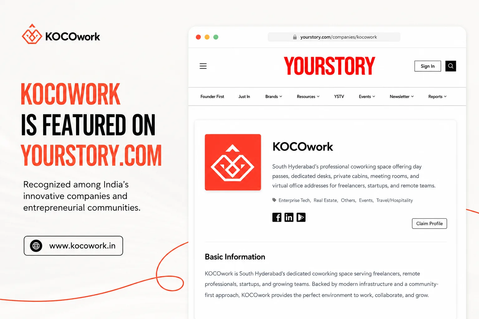 KOCOwork featured on YourStory.com